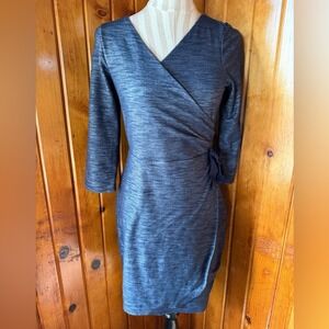Limited faux wrap denim print‎ dress size Small